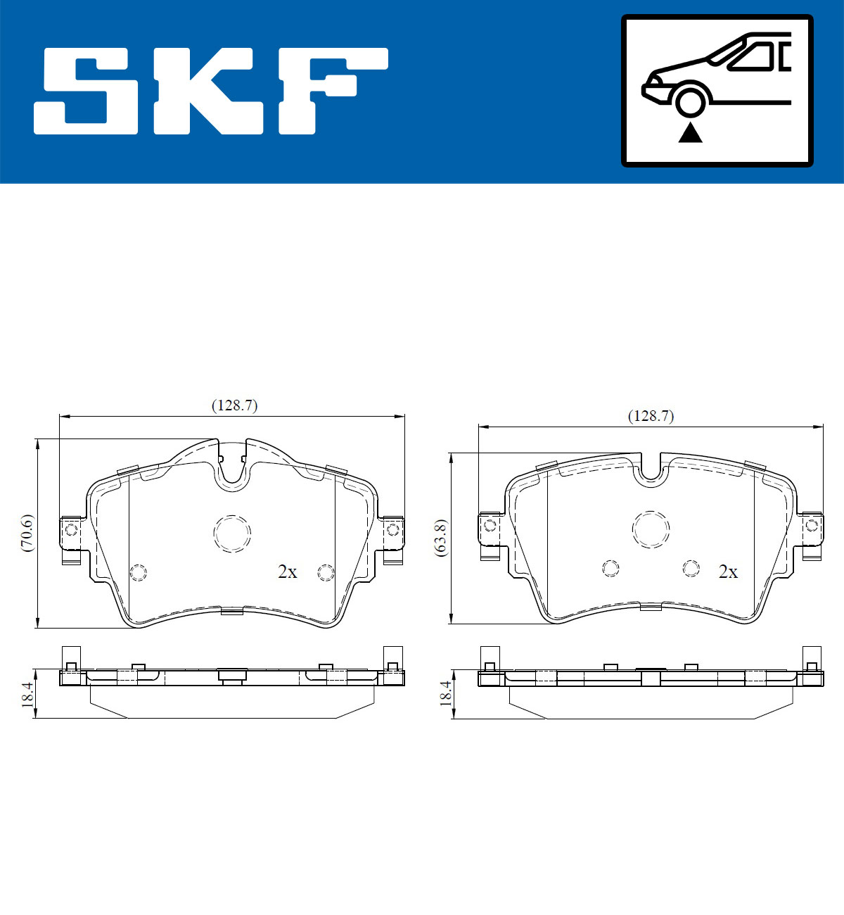 Set placute frana,frana disc VKBP 80153 SKF